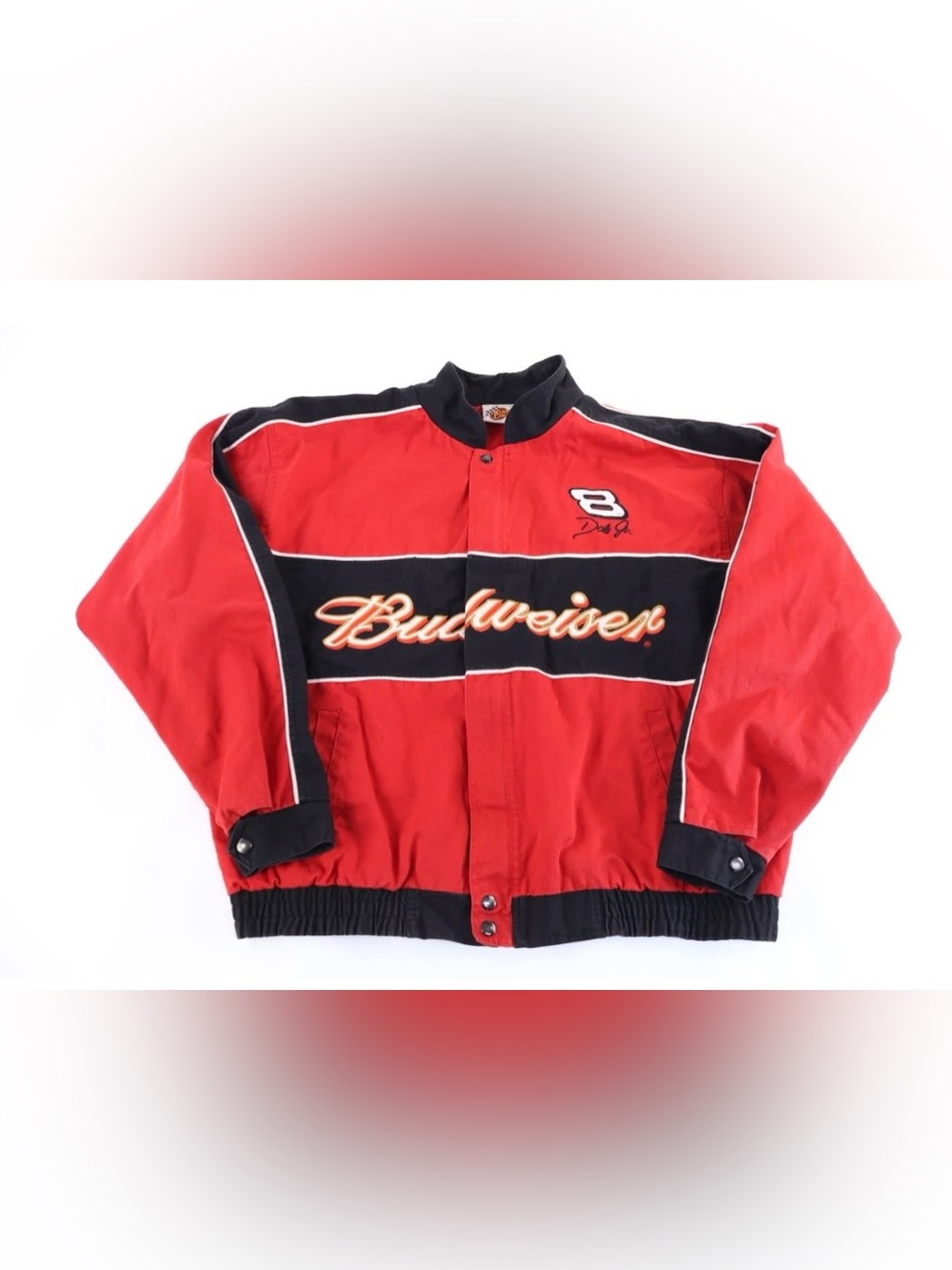 Vintage Budweiser NASCAR Racing Jacket Dale Earnhardt Jr Y2K